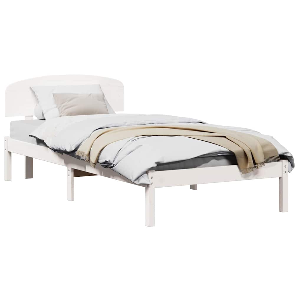 Cadre de lit Blanc 90 x 200 cm Bois de pin massif - XIOS