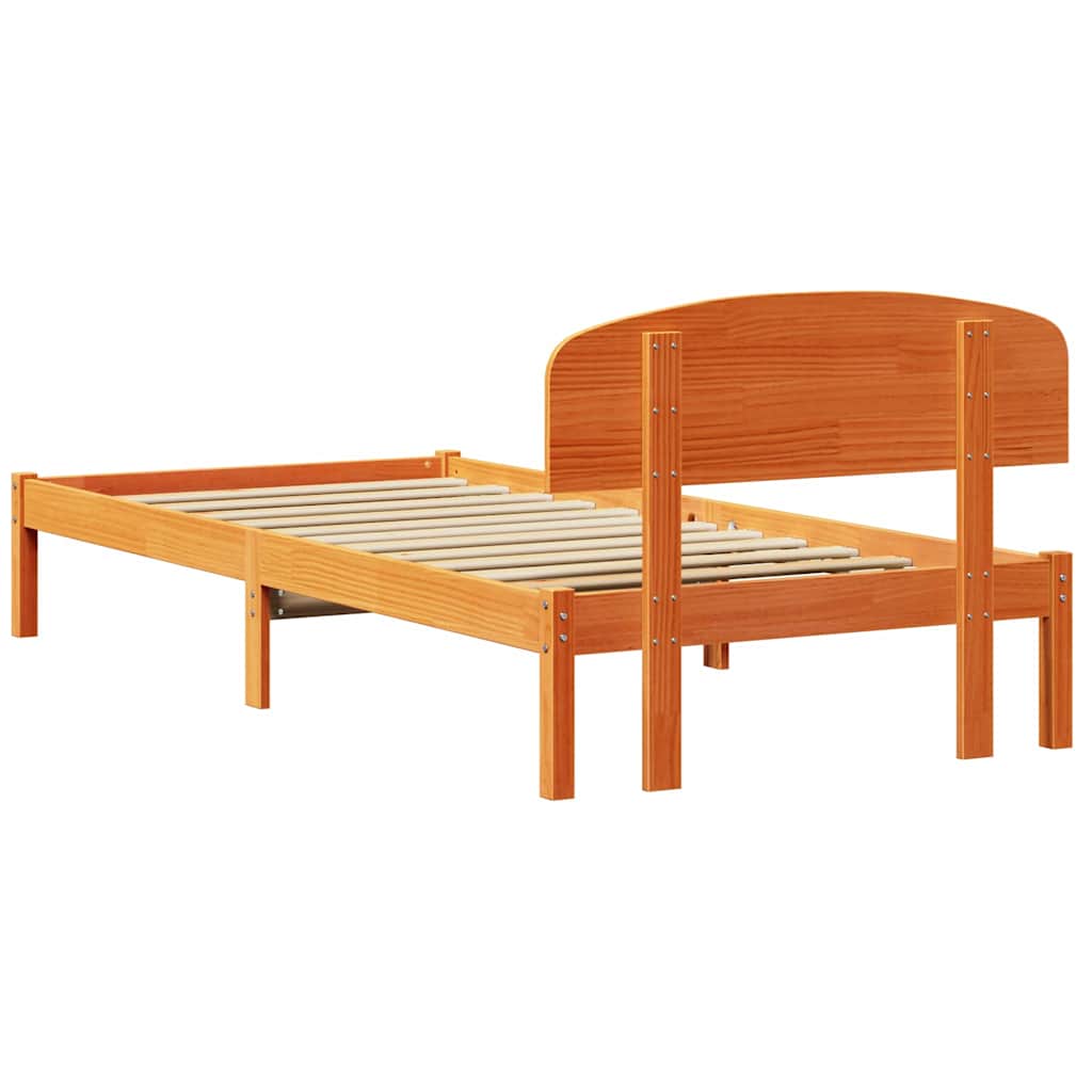 Cadre de lit Marron 80 x 200 cm Bois de pin massif - XIOS