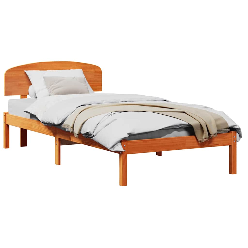 Cadre de lit Marron 80 x 200 cm Bois de pin massif - XIOS
