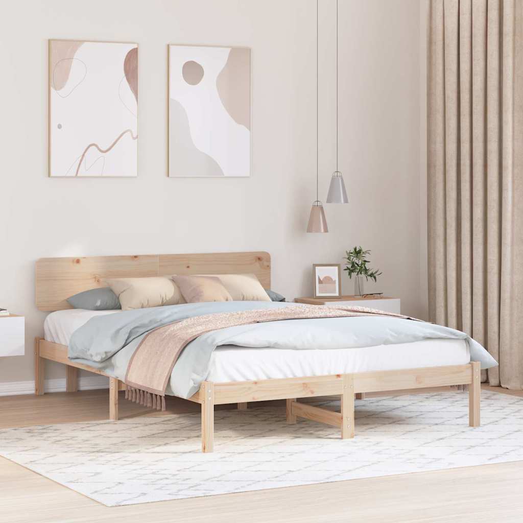 Cadre de lit avec tête de lit Naturel 200 x 200 cm - XIOS