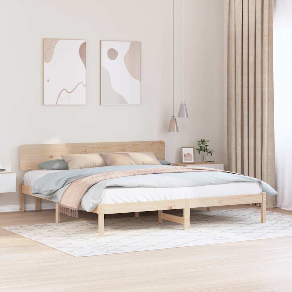 Cadre de lit avec tête de lit Naturel 180 x 200 cm - XIOS