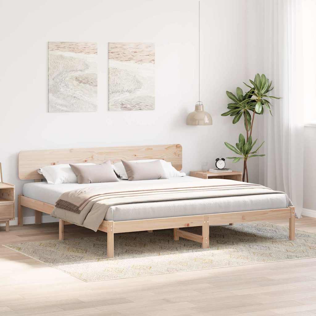 Cadre de lit avec tête de lit Naturel 180 x 200 cm - XIOS
