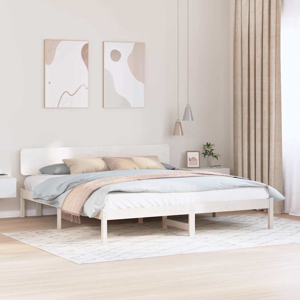 Cadre de lit avec tête de lit Blanc 180 x 200 cm - XIOS