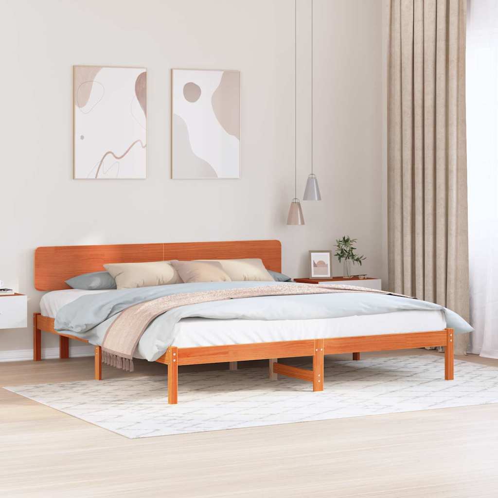 Cadre de lit avec tête de lit Brun cire 180 x 200 cm - XIOS