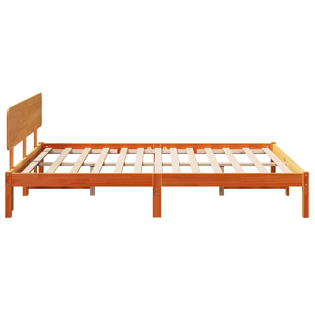 Cadre de lit avec tête de lit Brun cire 160 x 200 cm - XIOS