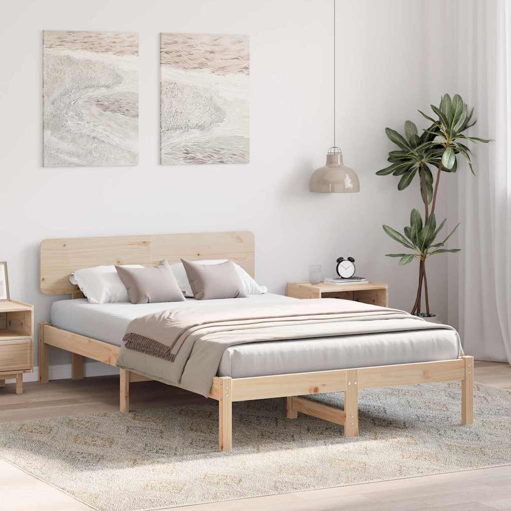 Cadre de lit avec tête de lit Naturel 140 x 190 cm - XIOS
