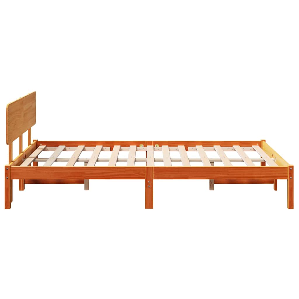 Cadre de lit avec tête de lit Brun cire 140 x 190 cm - XIOS