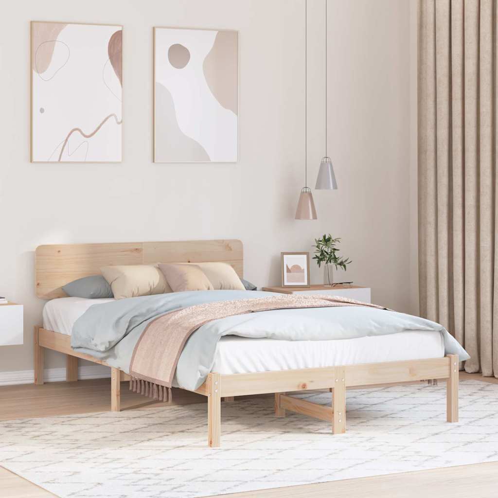 Cadre de lit avec tête de lit Naturel 135 x 190 cm - XIOS