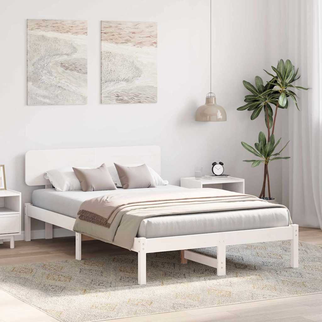 Cadre de lit avec tête de lit Blanc 120 x 190 cm - XIOS