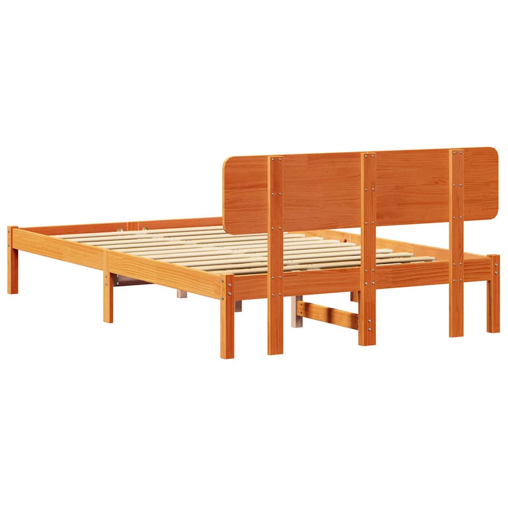 Cadre de lit avec tête de lit Brun cire 120 x 190 cm - XIOS
