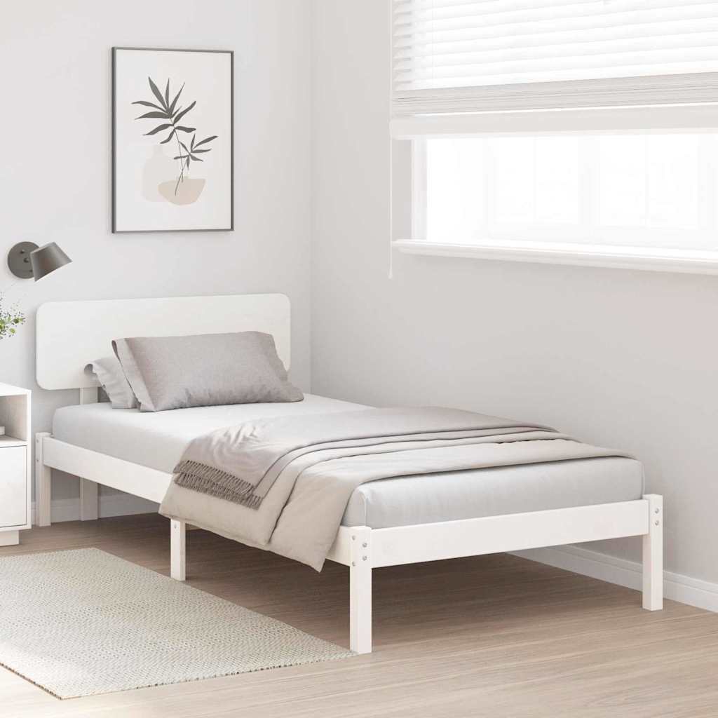 Cadre de lit avec tête de lit Blanc 100 x 200 cm - XIOS