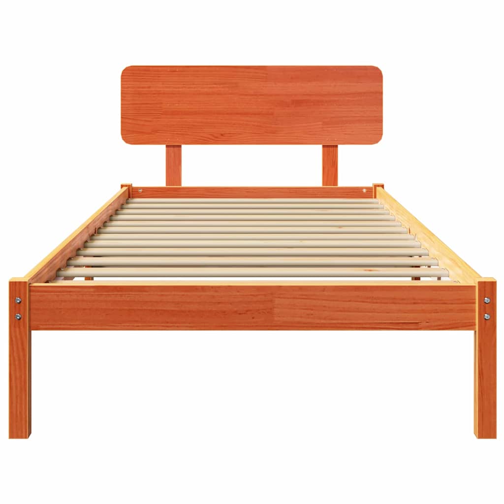 Cadre de lit avec tête de lit Brun cire 100 x 200 cm - XIOS