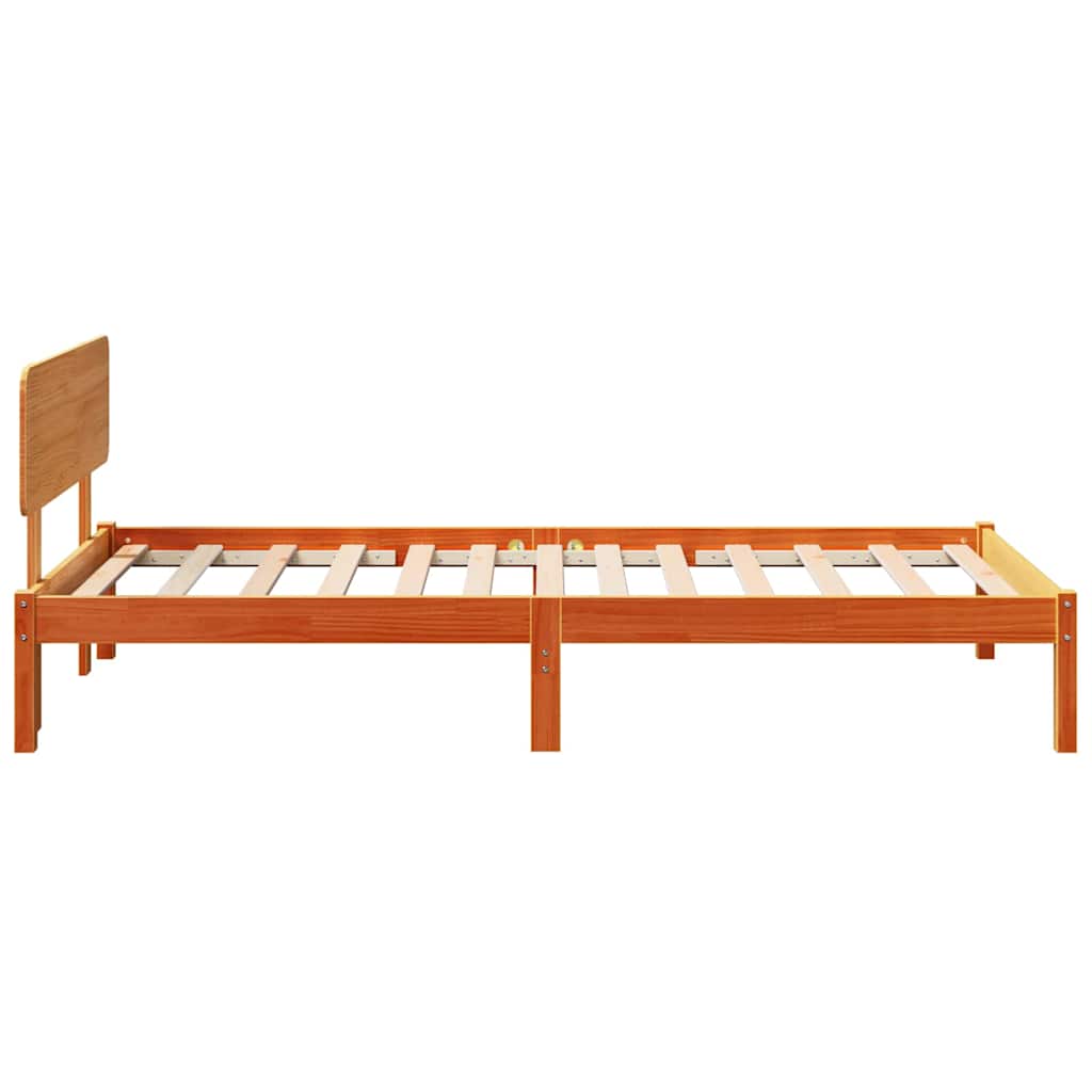 Cadre de lit avec tête de lit Brun cire 90 x 200 cm - XIOS