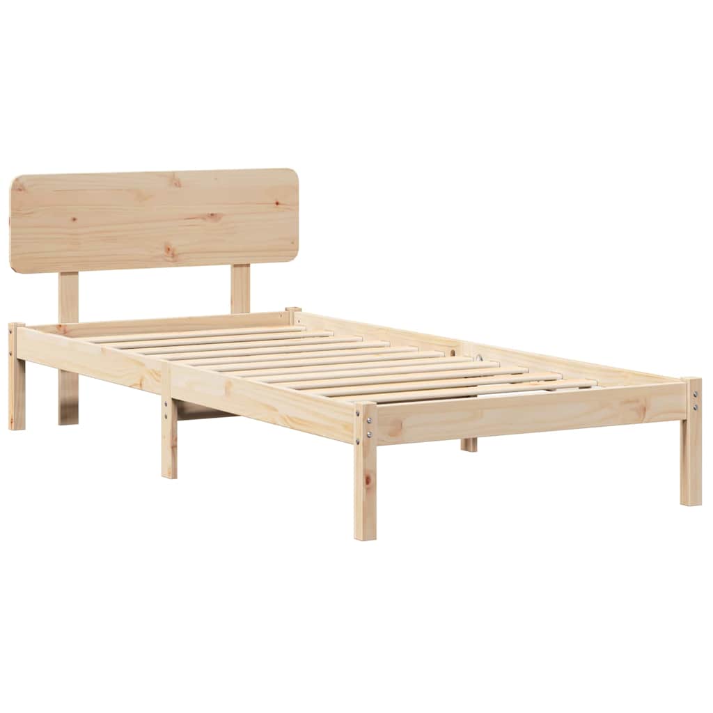 Cadre de lit avec tête de lit Naturel 90 x 190 cm - XIOS