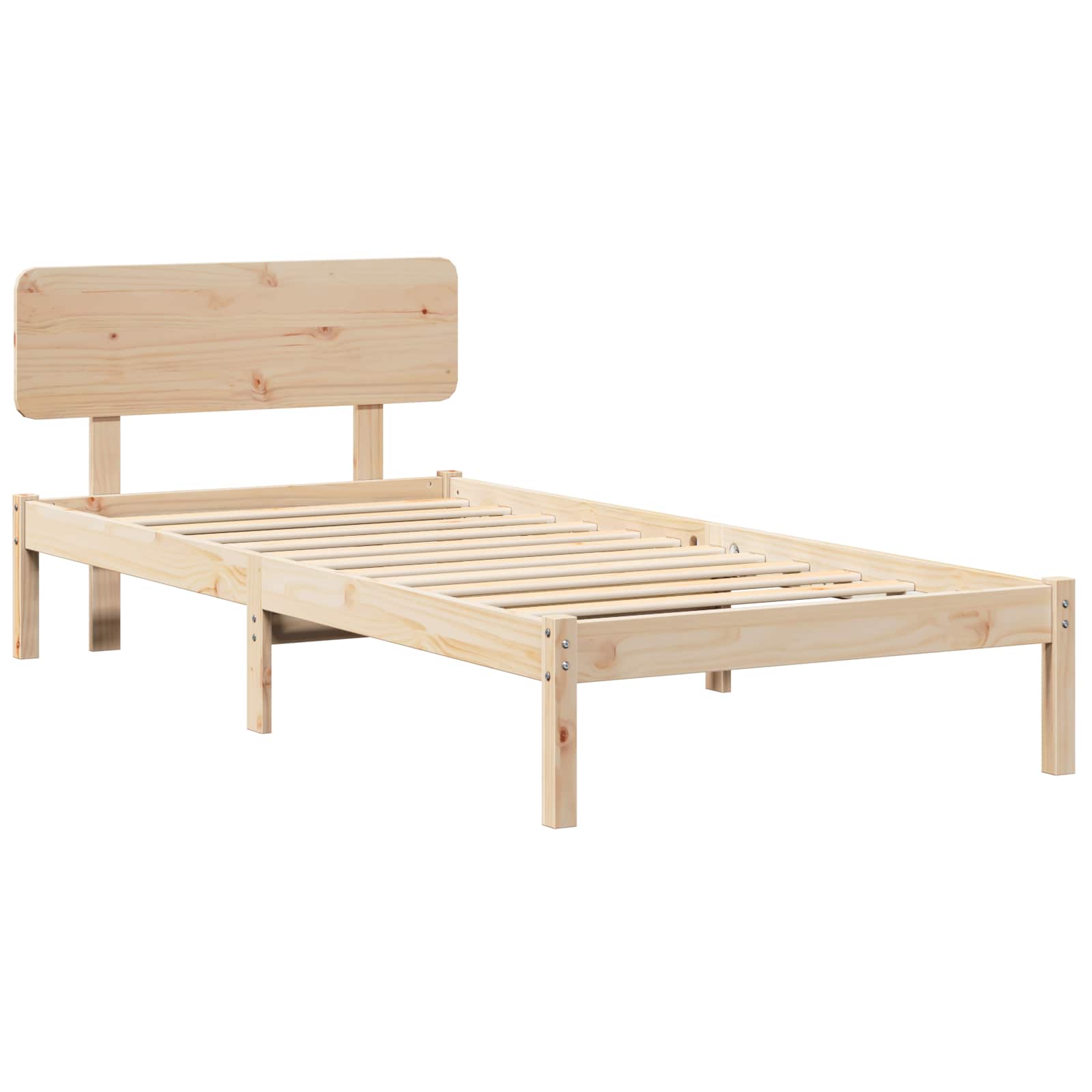 Cadre de lit avec tête de lit Naturel 75 x 190 cm Pin massif - XIOS