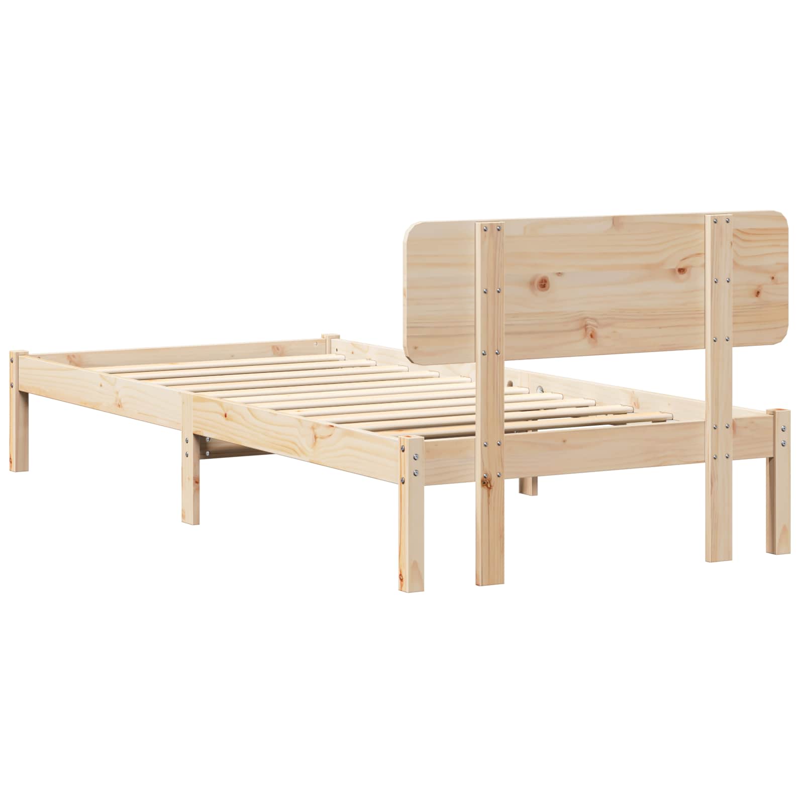 Cadre de lit avec tête de lit Naturel 75 x 190 cm Pin massif - XIOS