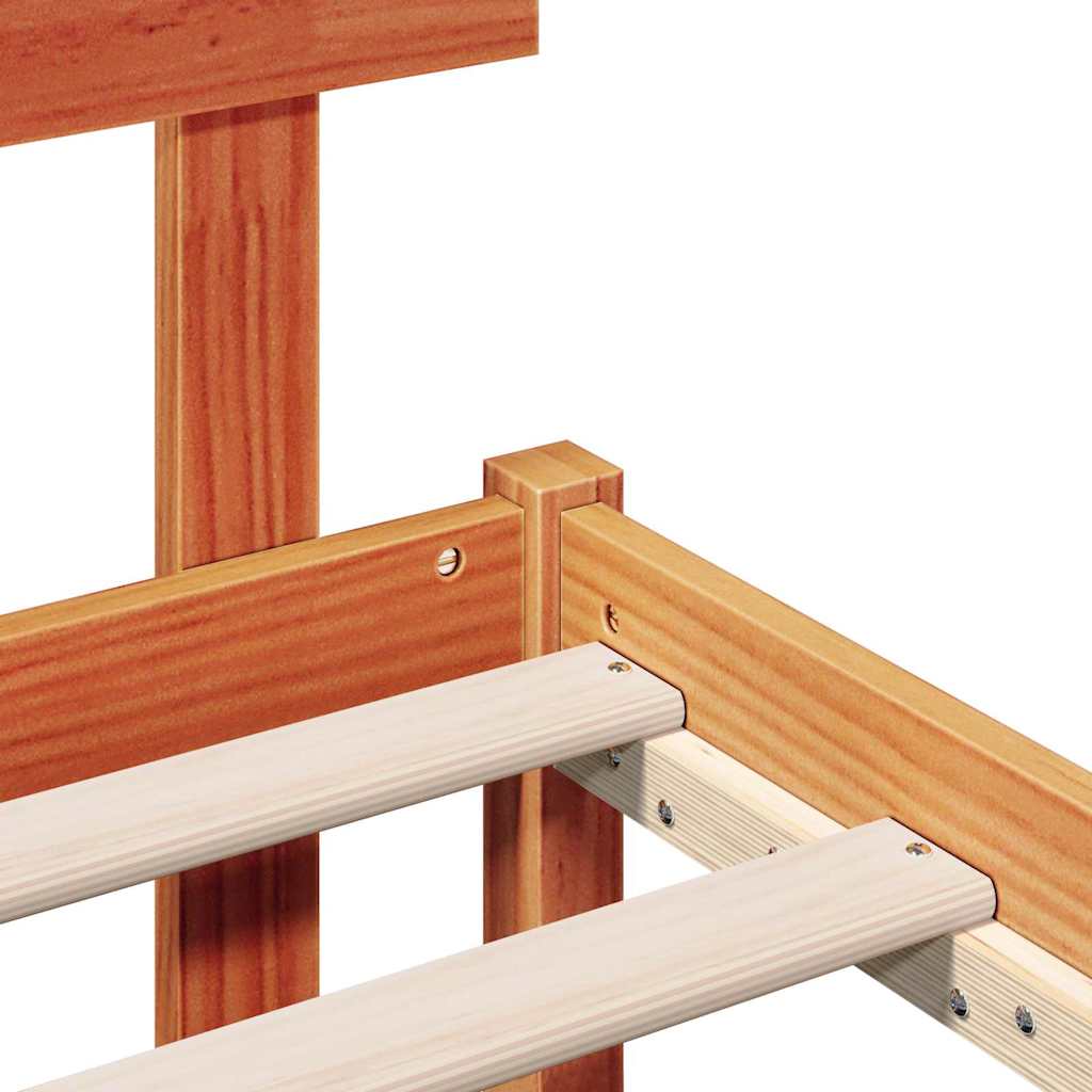 Cadre de lit Marron 80 x 200 cm Bois de pin massif - XIOS