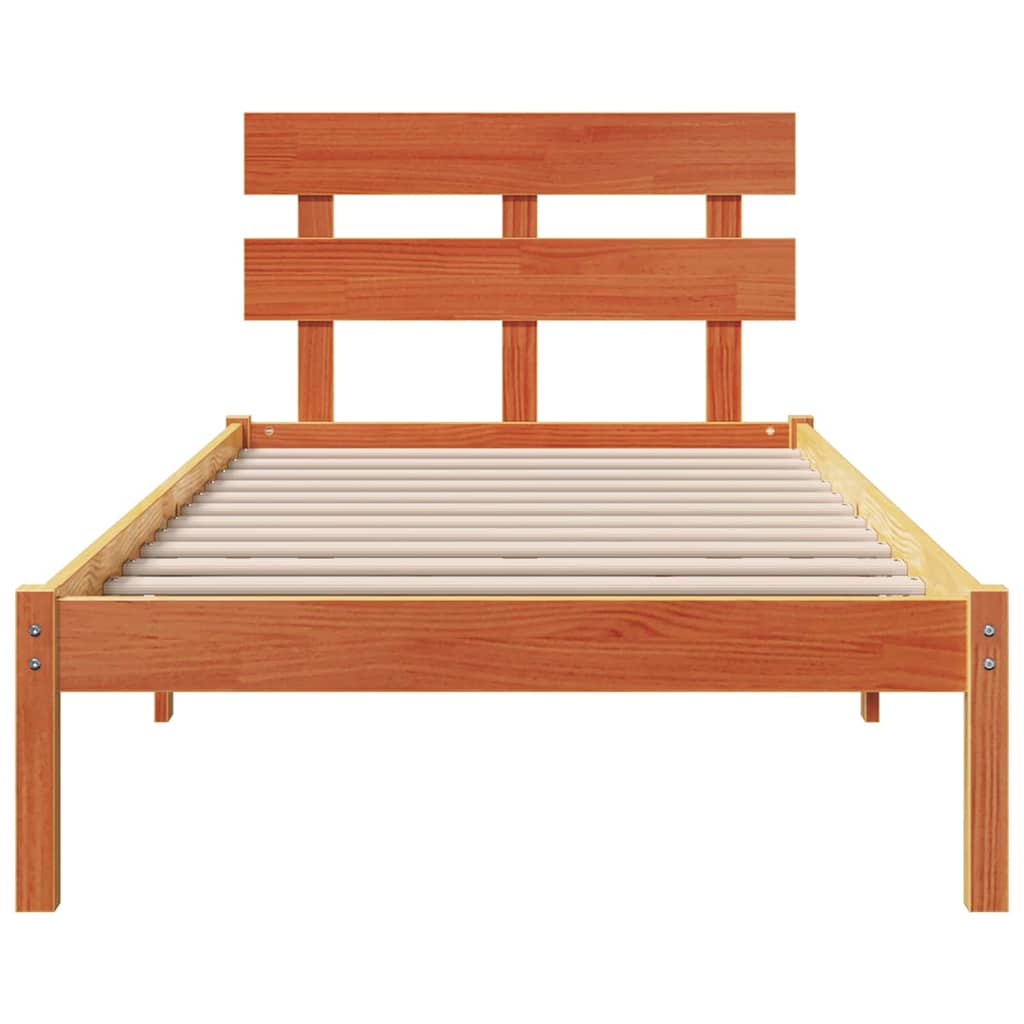 Cadre de lit Marron 80 x 200 cm Bois de pin massif - XIOS