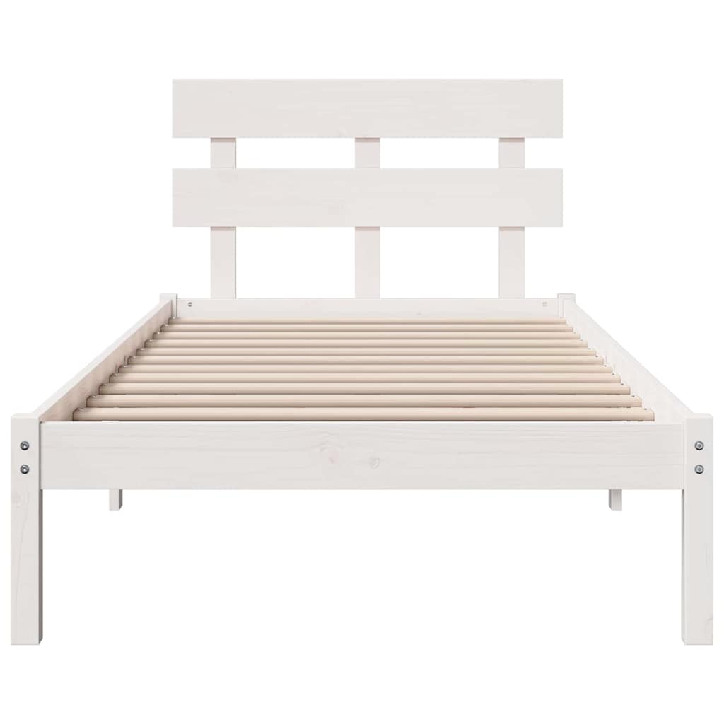 Cadre de lit Blanc 100 x 200 cm Bois de pin massif - XIOS