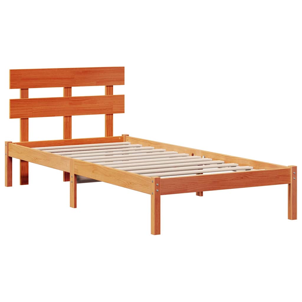 Cadre de lit Marron 100 x 200 cm Bois de pin massif - XIOS
