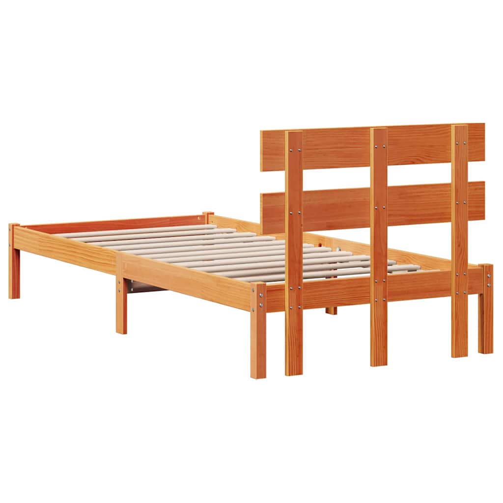 Cadre de lit Marron 100 x 200 cm Bois de pin massif - XIOS