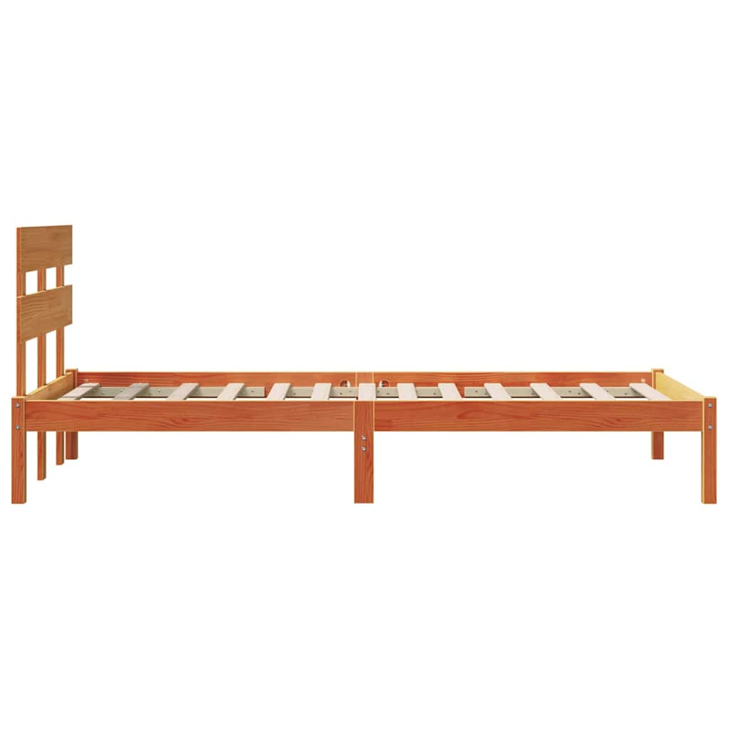 Cadre de lit Marron 90 x 190 cm Bois de pin massif - XIOS