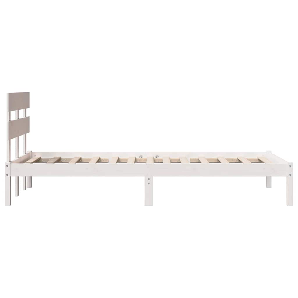 Cadre de lit Blanc 75 x 190 cm Bois de pin massif - XIOS