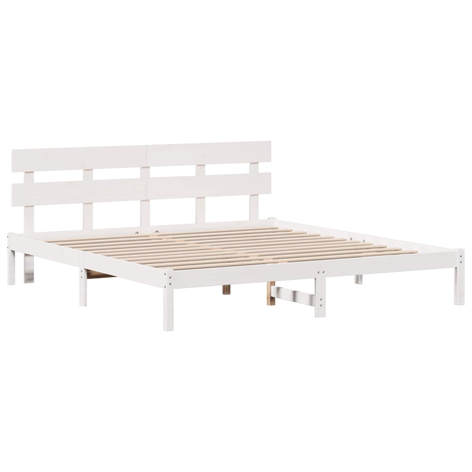 Cadre de lit Blanc 200 x 200 cm Bois de pin massif - XIOS