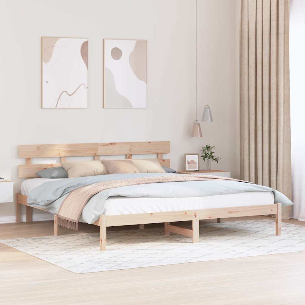Cadre de lit Marron 180 x 200 cm Bois de pin massif - XIOS
