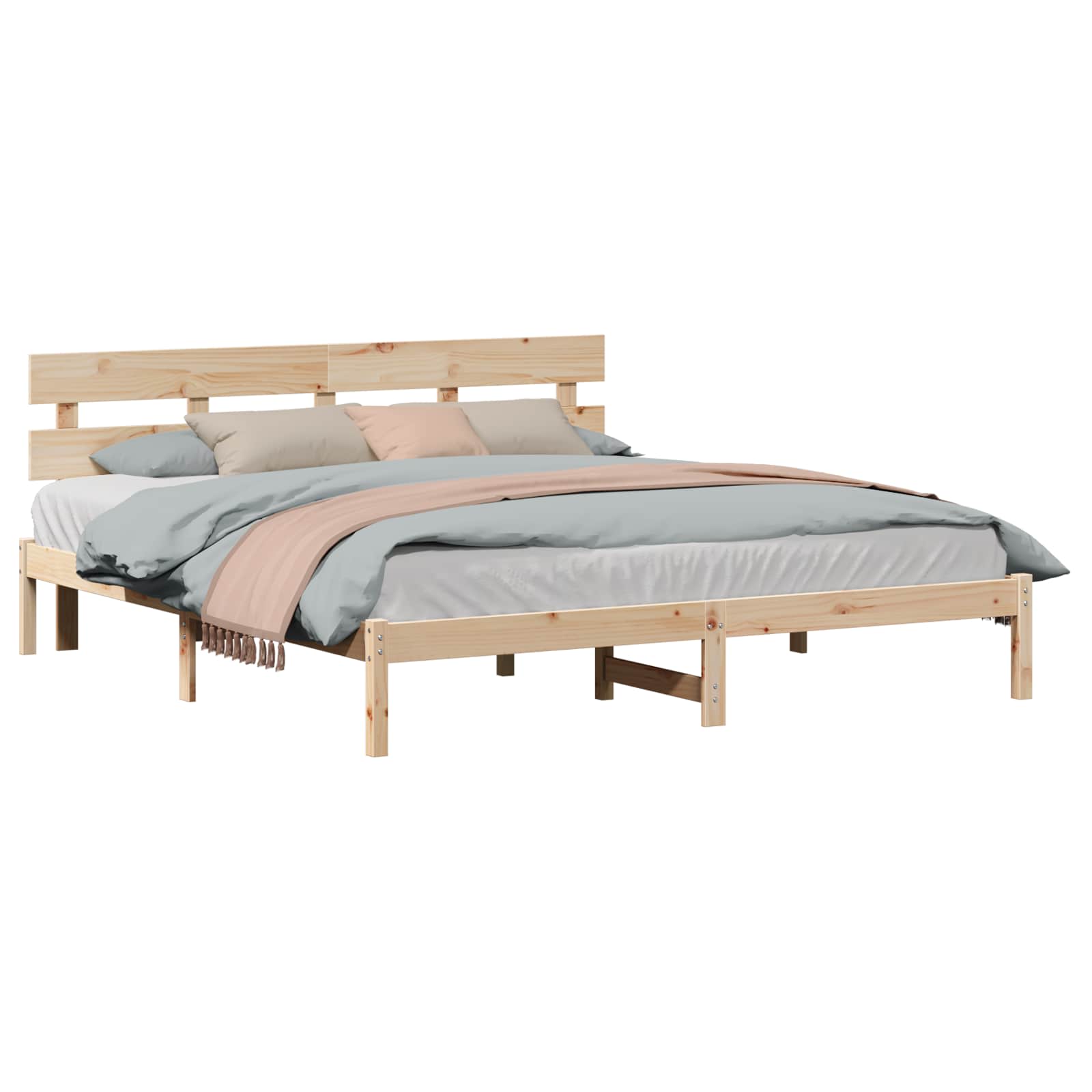 Cadre de lit Marron 180 x 200 cm Bois de pin massif - XIOS