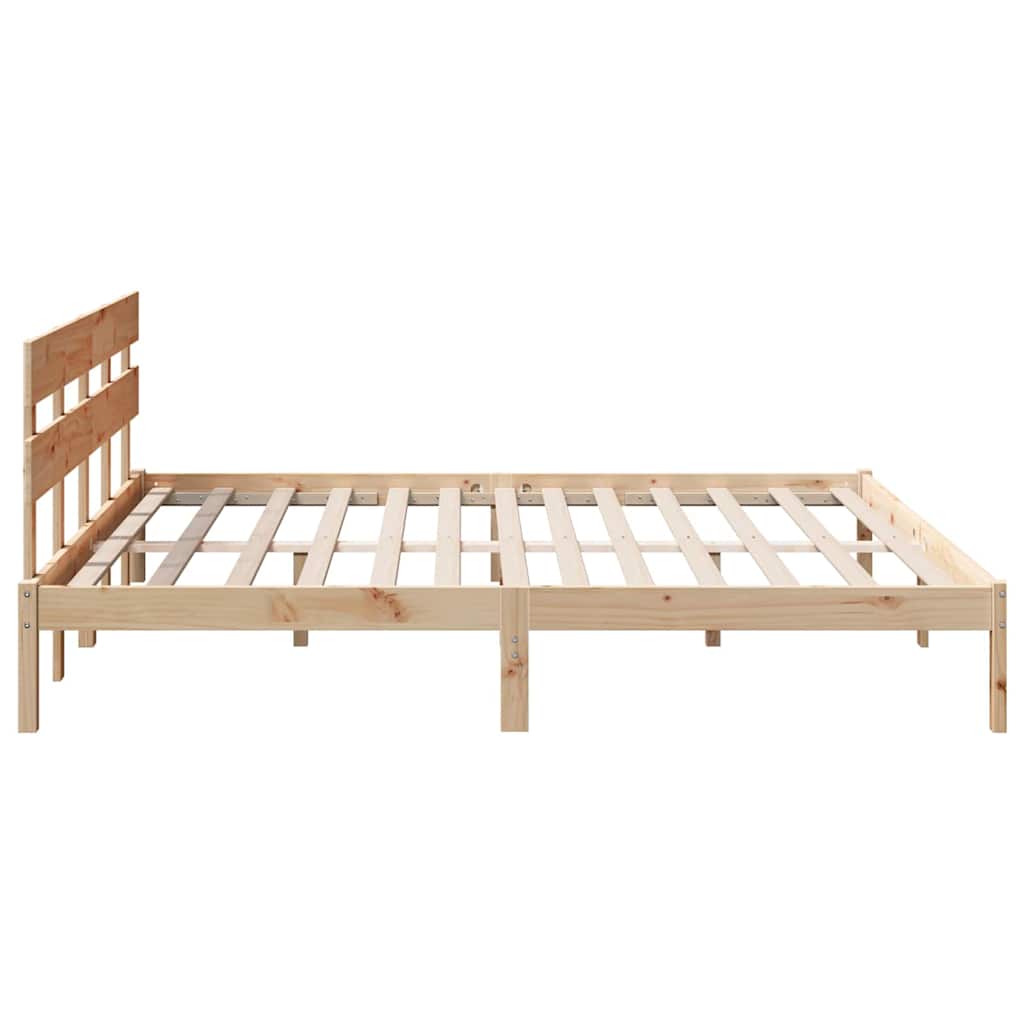Cadre de lit Marron 180 x 200 cm Bois de pin massif - XIOS