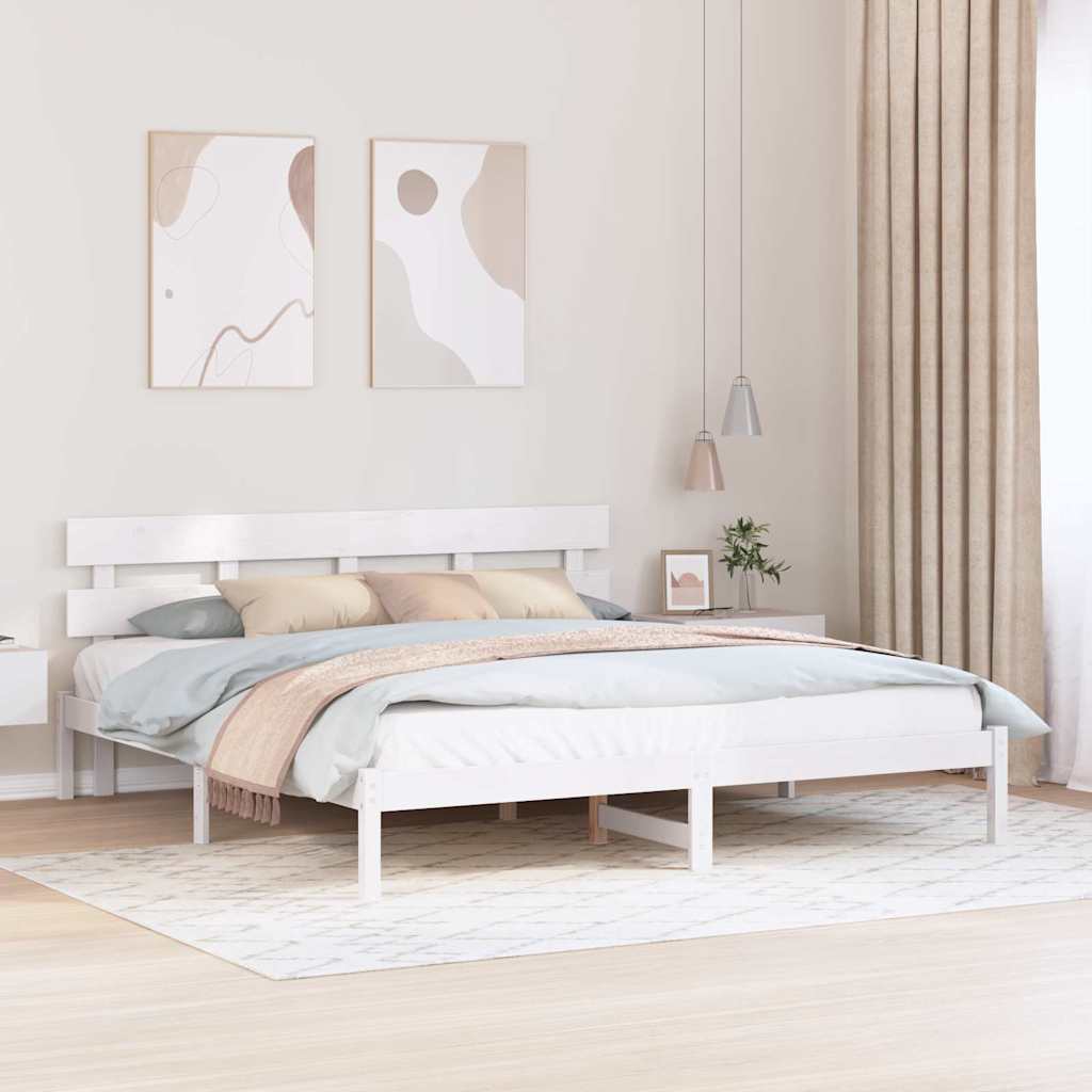 Cadre de lit Blanc 180 x 200 cm Bois de pin massif - XIOS
