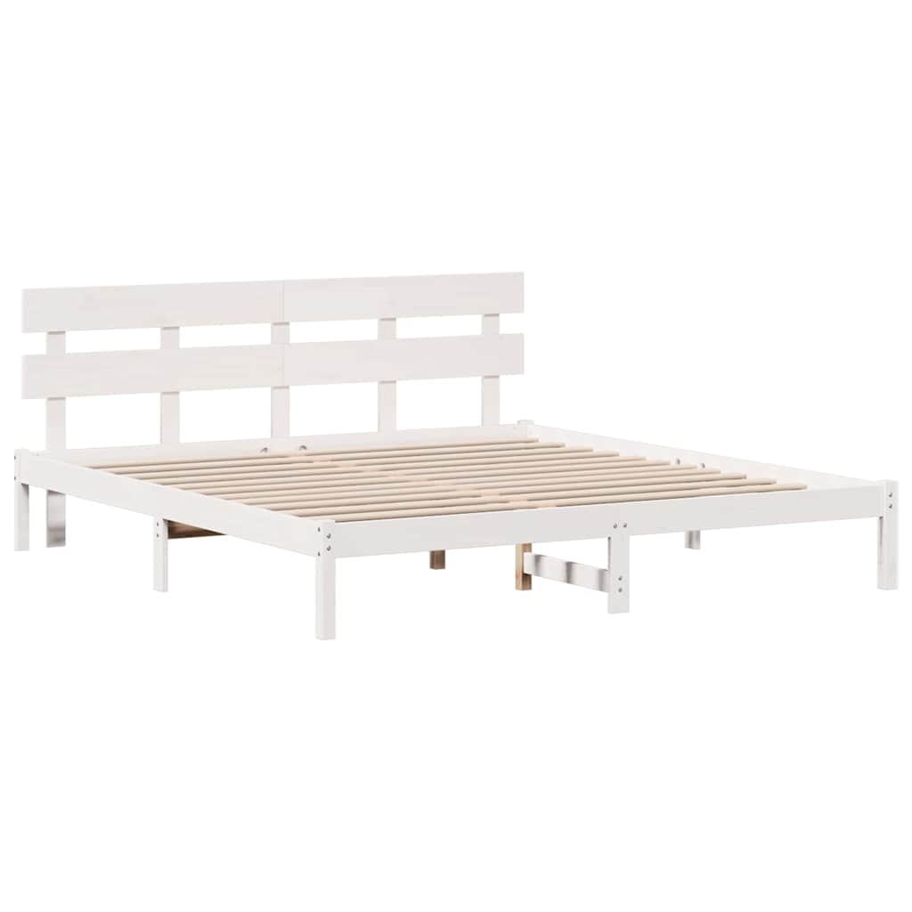 Cadre de lit Blanc 180 x 200 cm Bois de pin massif - XIOS