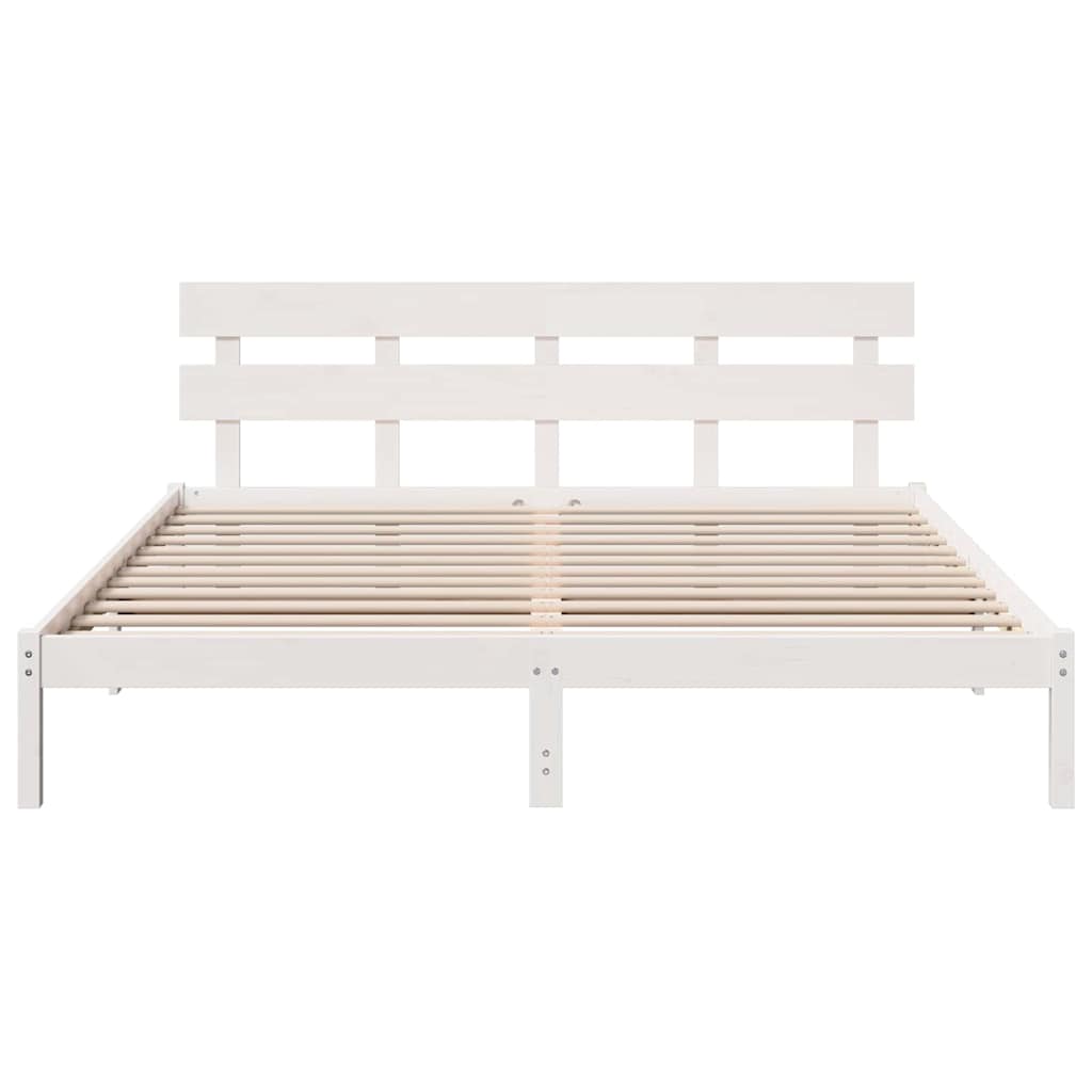 Cadre de lit Blanc 180 x 200 cm Bois de pin massif - XIOS