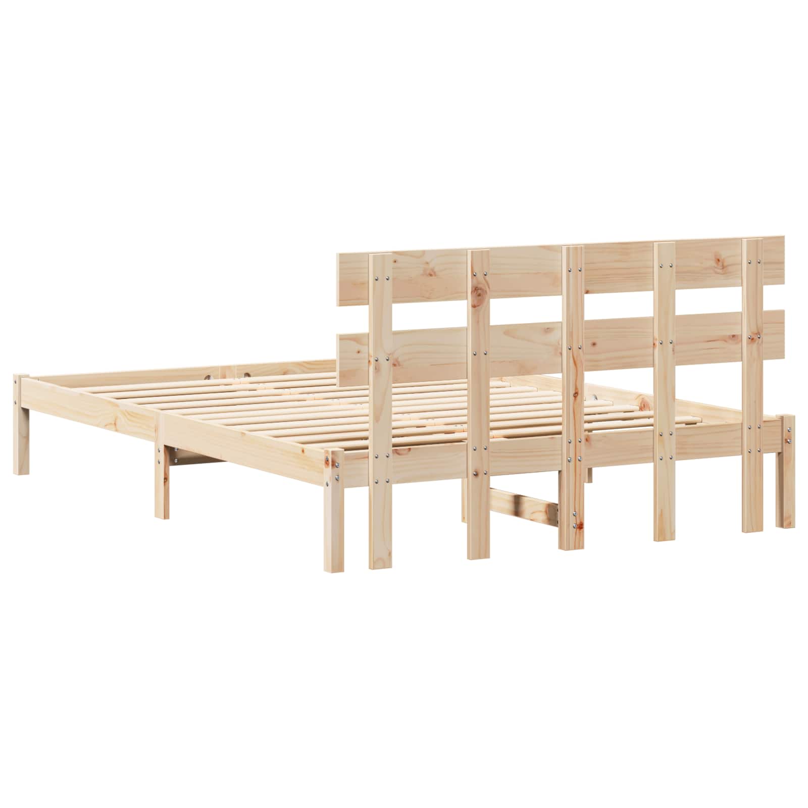 Cadre de lit Marron 150 x 200 cm Bois de pin massif - XIOS