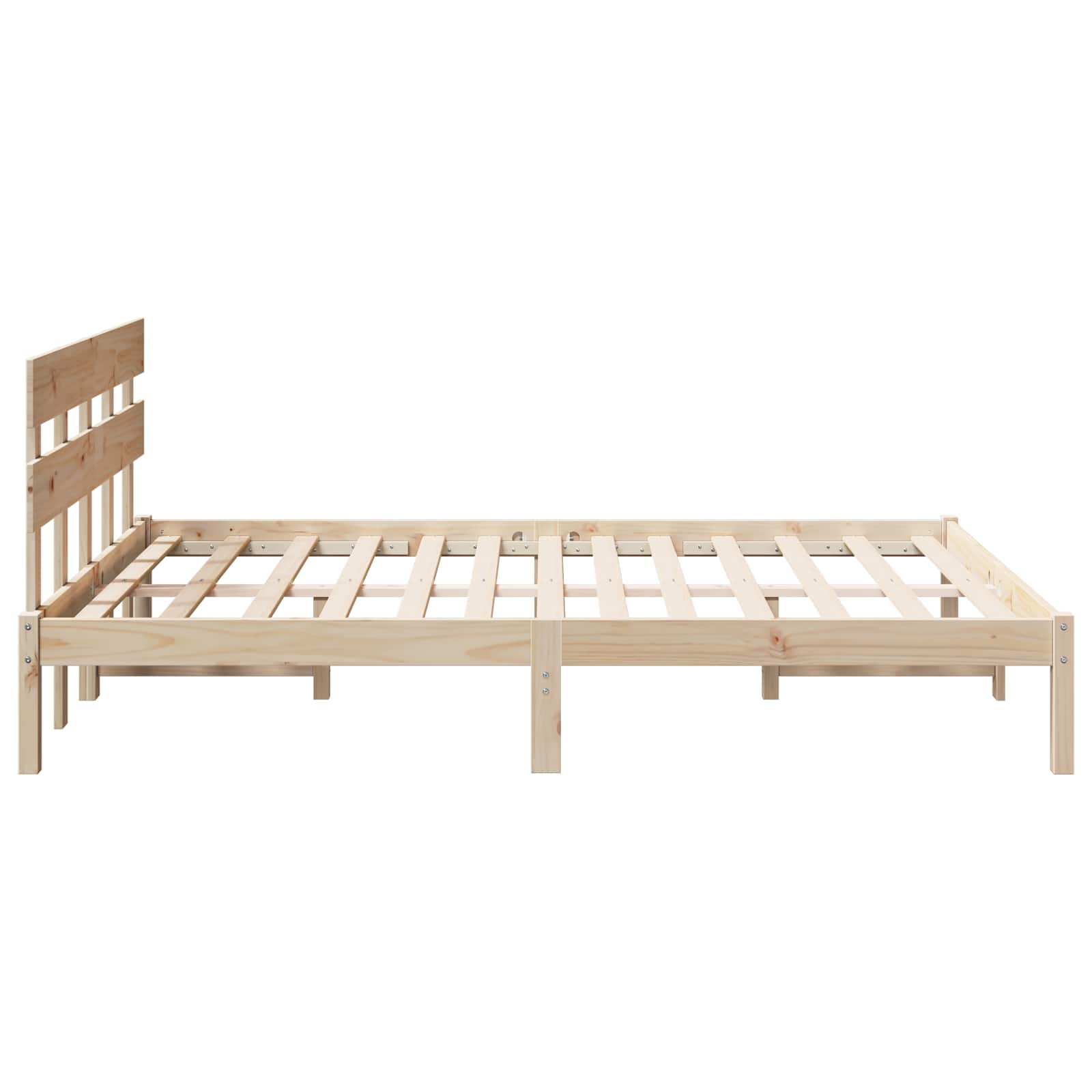 Cadre de lit Marron 150 x 200 cm Bois de pin massif - XIOS