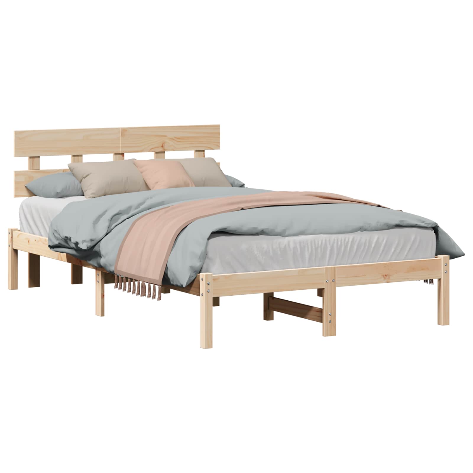 Cadre de lit Marron 120 x 200 cm Bois de pin massif - XIOS