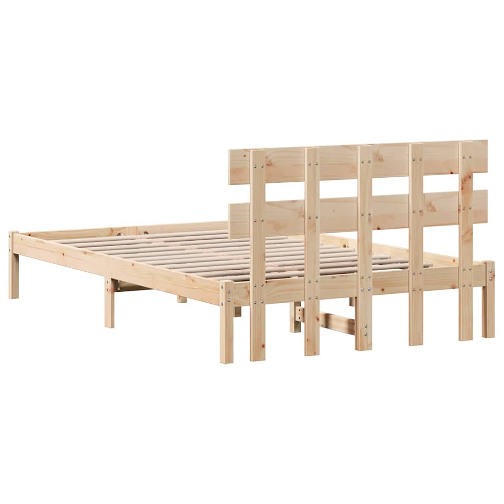 Cadre de lit Marron 140 x 190 cm Bois de pin massif - XIOS