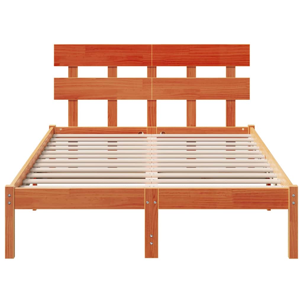 Cadre de lit Marron 140 x 190 cm Bois de pin massif - XIOS