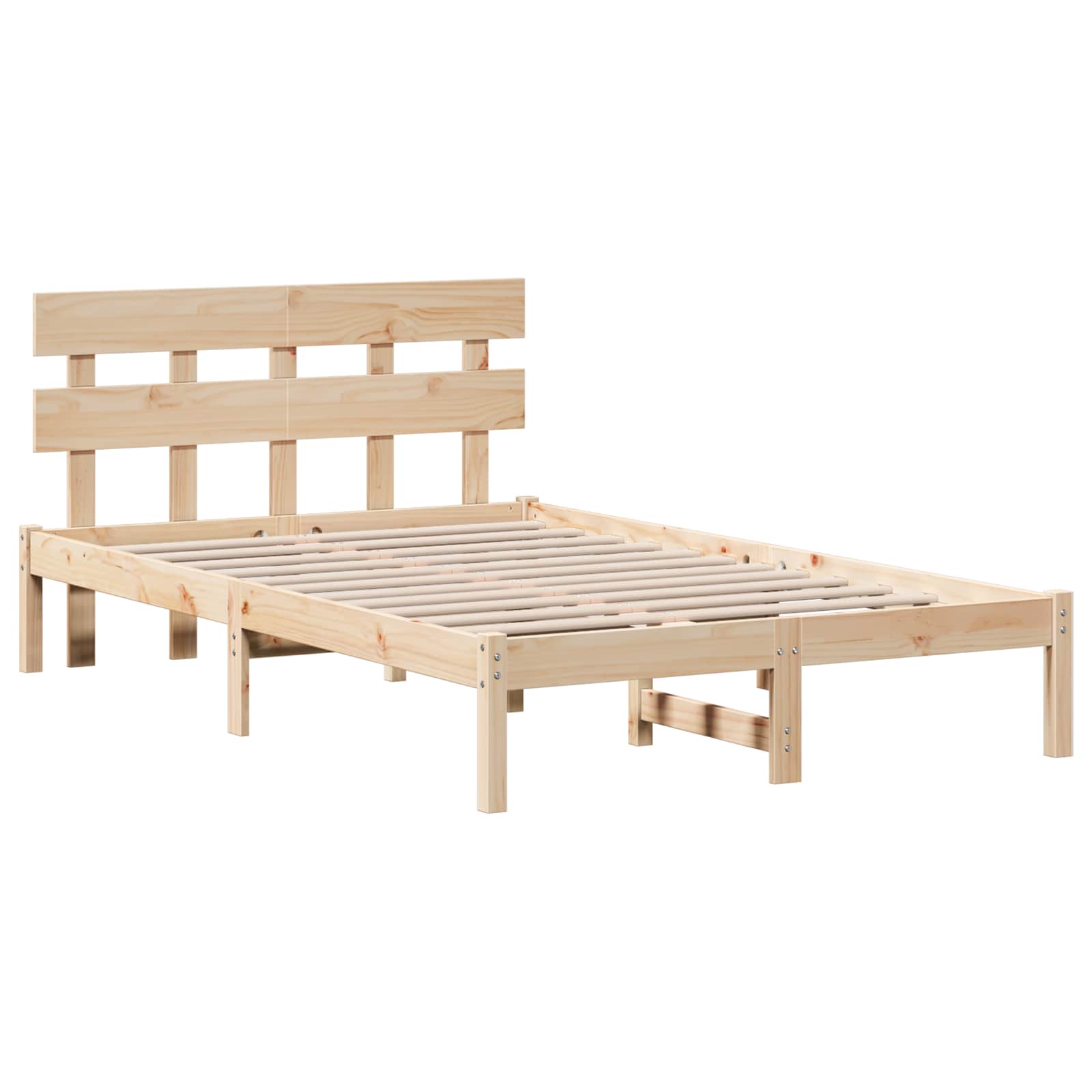Cadre de lit Marron 135 x 190 cm Bois de pin massif - XIOS