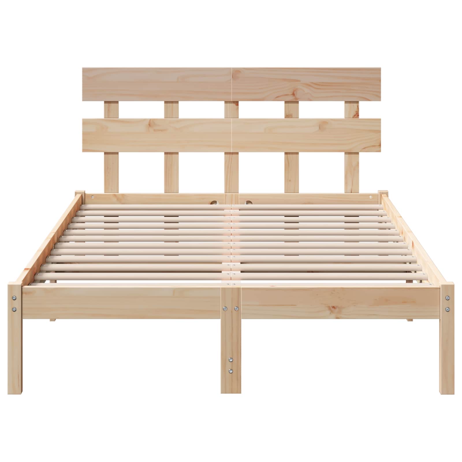 Cadre de lit Marron 135 x 190 cm Bois de pin massif - XIOS