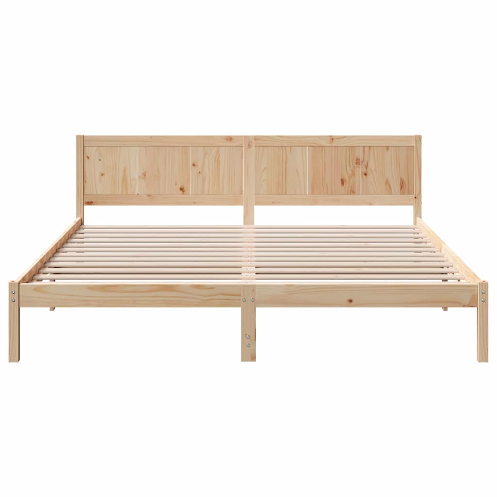 Cadre de lit Marron 200 x 200 cm Bois de pin massif - XIOS