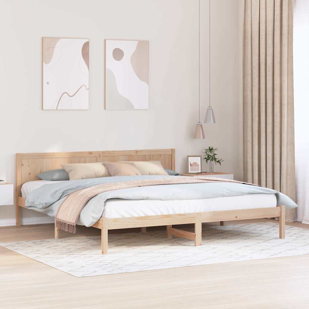 Cadre de lit Marron 180 x 200 cm Bois de pin massif - XIOS