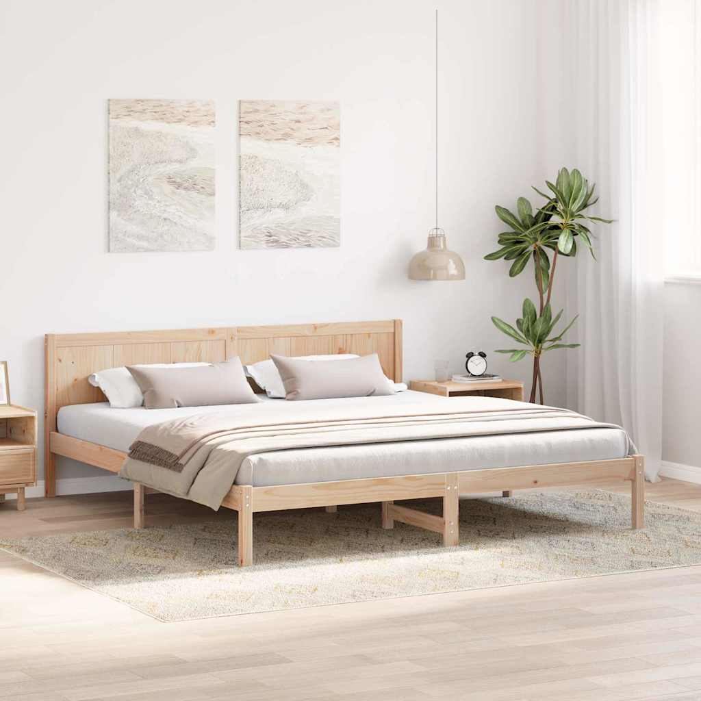 Cadre de lit Marron 180 x 200 cm Bois de pin massif - XIOS