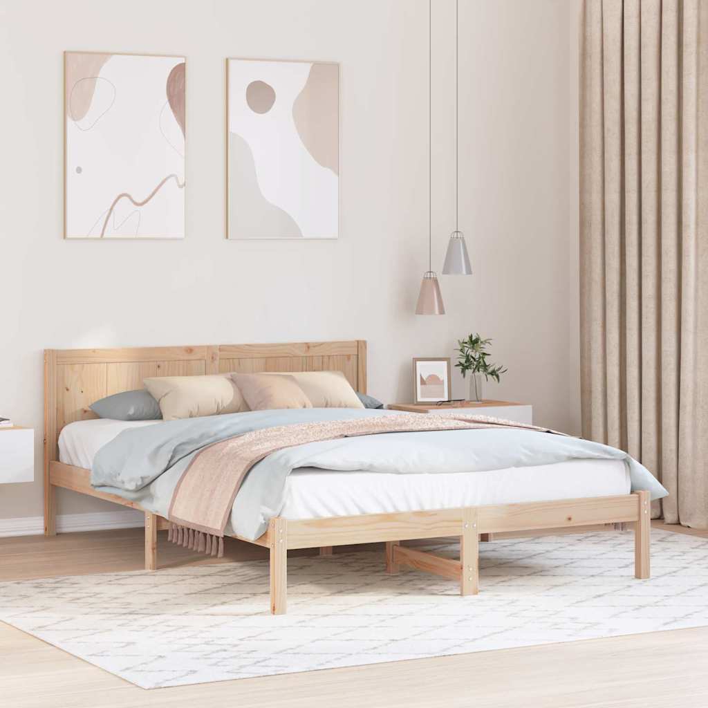 Cadre de lit Marron 160 x 200 cm Bois de pin massif - XIOS