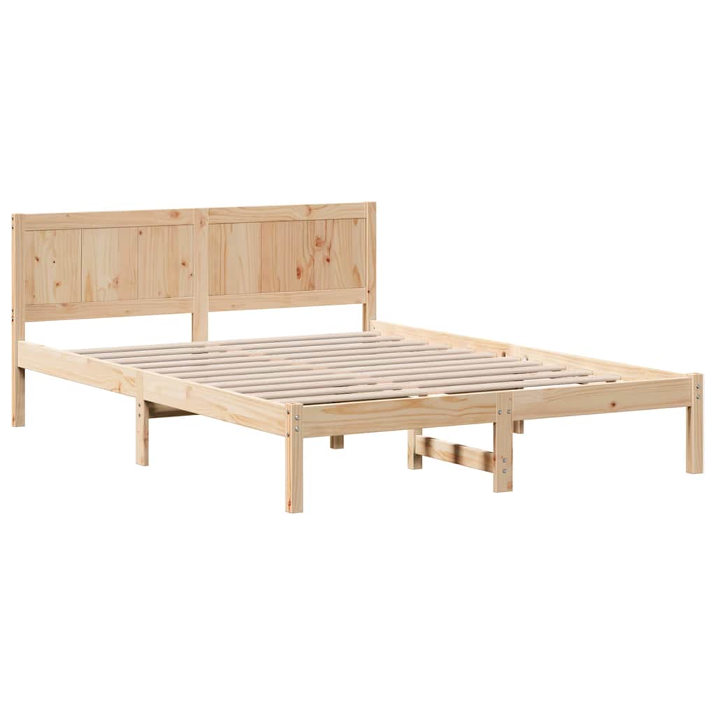Cadre de lit Marron 150 x 200 cm Bois de pin massif - XIOS