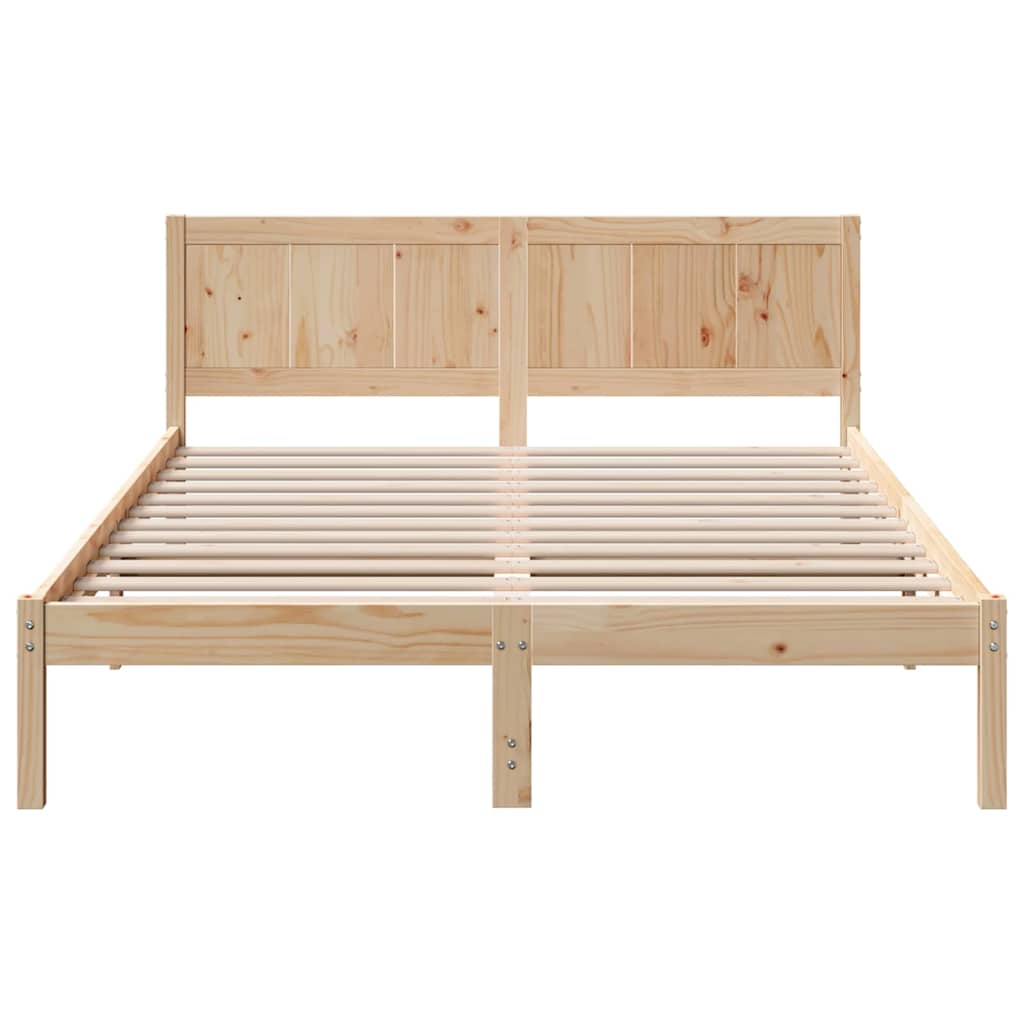 Cadre de lit Marron 150 x 200 cm Bois de pin massif - XIOS