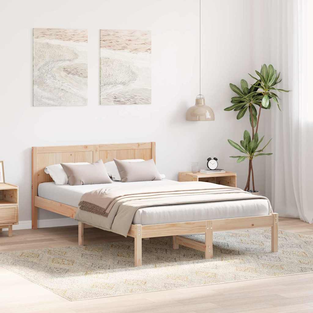 Cadre de lit Marron 120 x 200 cm Bois de pin massif - XIOS