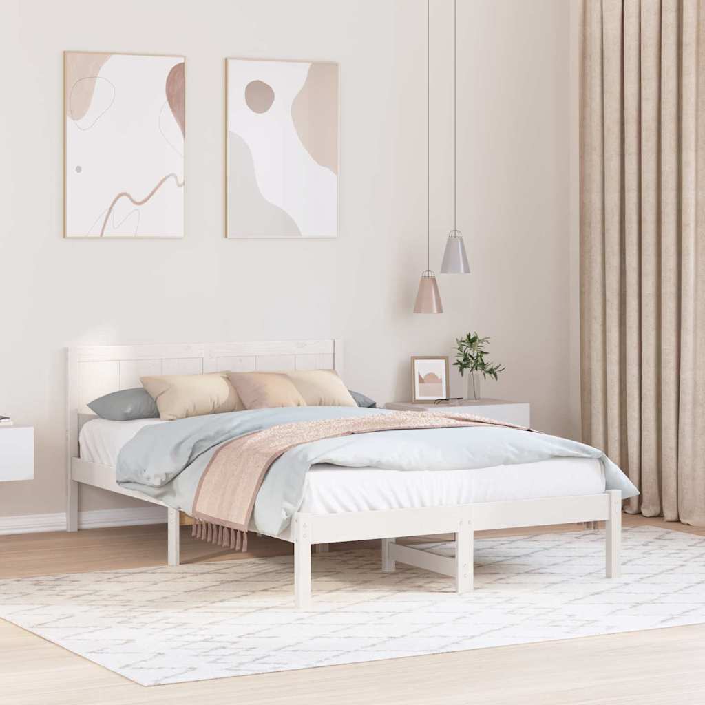 Cadre de lit Blanc 120 x 200 cm Bois de pin massif - XIOS