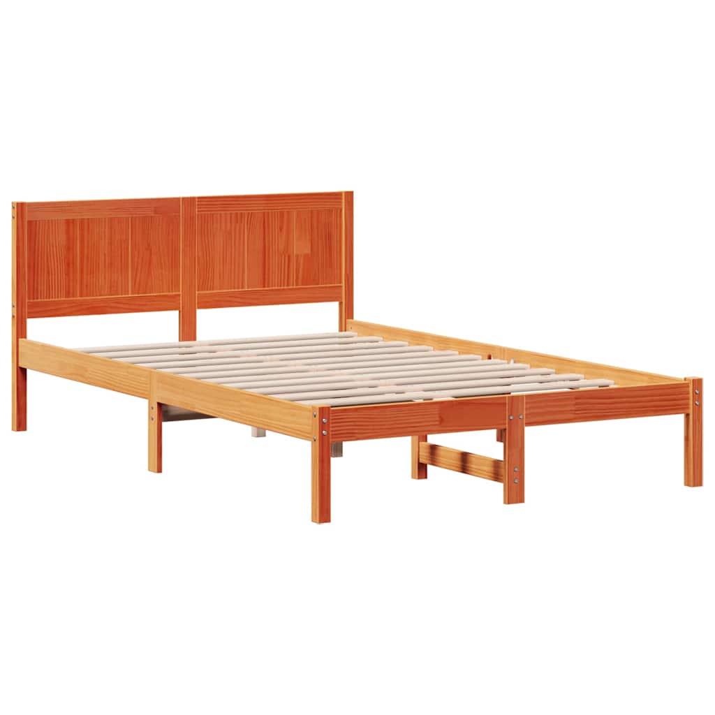 Cadre de lit Marron 140 x 190 cm Bois de pin massif - XIOS
